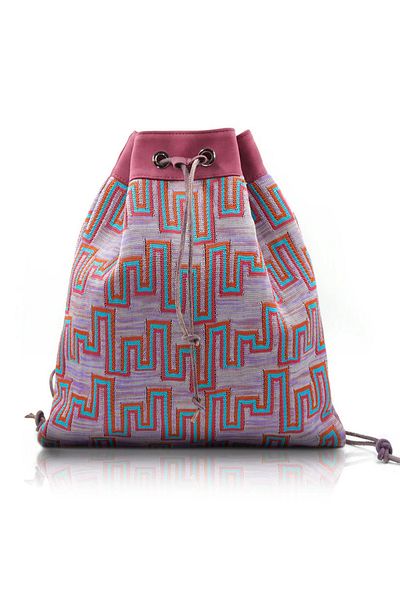 D'ylla Atelier Rucsac de damă din material textil din seria Toth cu detaliu din piele artificială 38x37 cm - Memphis Toth violet