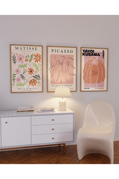 Buka Shops Matisse Picasso Kusama 3'lü Tablo, Poster Seti - Çerçevesiz
