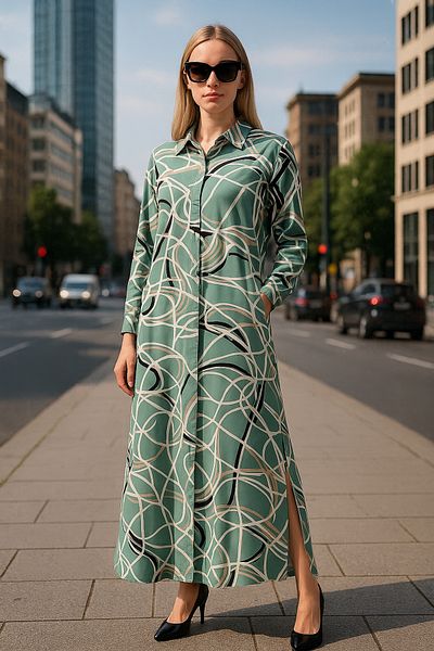 MODA Viscose Shirt Dress, Viscose Dress, Dress, Summer Dress, Slit Dress