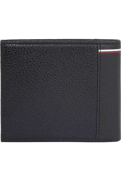 Tommy Hilfiger Faux Leather Men's Black Wallet - Multiple Card Compartments, Brand Logo, AM0AM12520-BDS