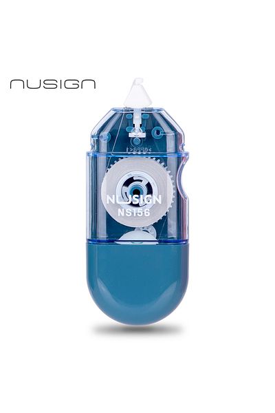 Deli شريط تصحيح شفاف من Nusign Ns156، 5 مم × 6 م، أغطية حماية مزدوجة ومقبض مريح، قطعة واحدة.