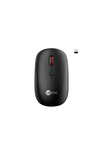 Lecoo Ws211 Kablosuz 1600dpı 6 Tuşlu Çift Modlu Wifi Bluetooth Şarj Edilebilir Sessiz Optik Mouse Siyah
