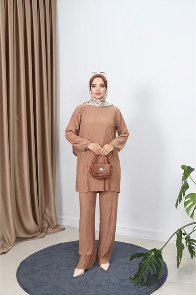 NİSUM MODA Διπλό Σετ με Παντελόνι Κρασί