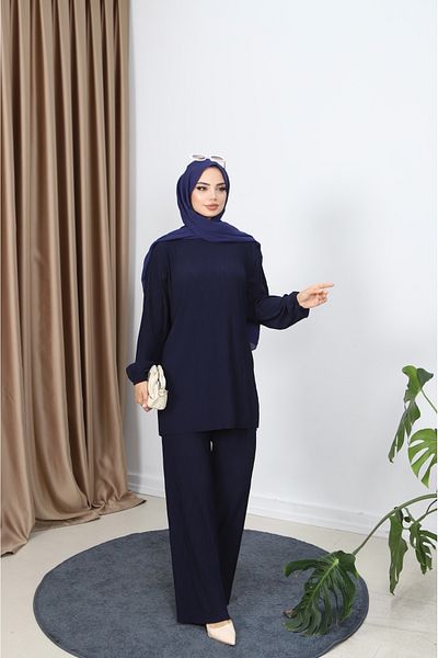 NİSUM MODA Διπλό Σετ με Παντελόνι Κρασί