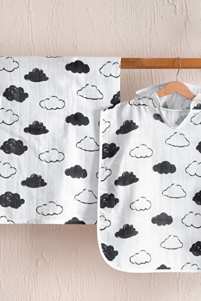 Hibboux معطف أطفال مصنوع من قطن الموسلين الطبيعي بنسبة 100% - منقوش على شكل س...