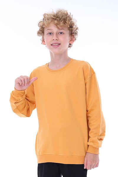 ZUZUNGA Hanorac oversize unisex de bază, solid, negru, 100% bumbac (2-11 ANI)