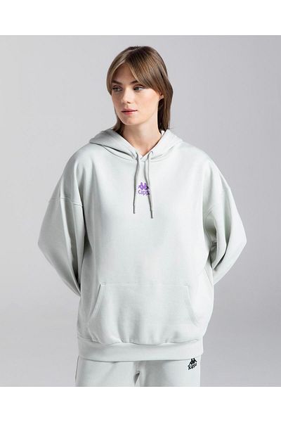 Kappa Authentic Mira Women's Gray Oversize Fit Hoodie