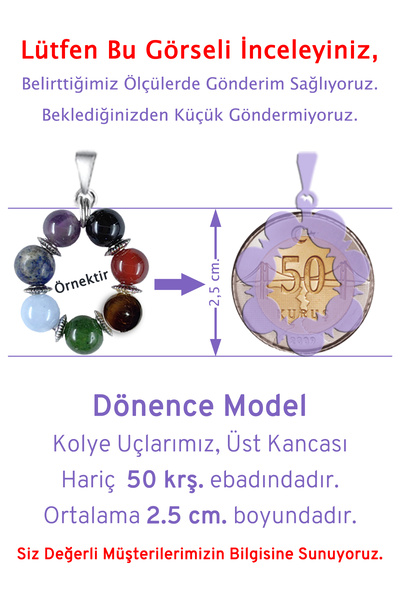 TAŞ SEPETİ Genuine chakra natural stones locket model pendant with chain