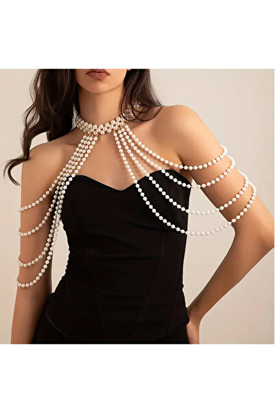 Girift Vintage Hina Inci Taşlı Göğüs Vücut Aksesuarı