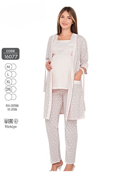 Cotpark Set de pijamale cu mânecă scurtă pentru femei, din bumbac, lycra, pentru alăptare și maternitate 16077