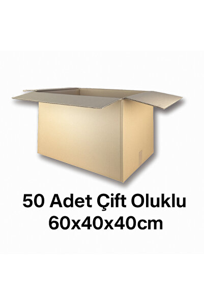 Home 50 Adet 60x40x40 Sağlam Taşıma Kolisi Çift Oluklu Boş Koli, Karton Kutu,...