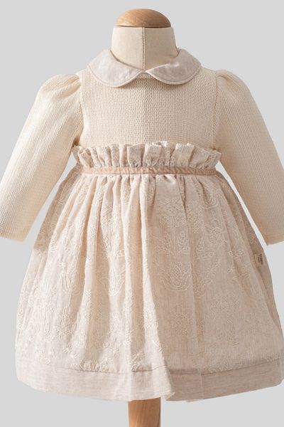 MixMax Bebe Baby Girl Embroidery Motif 100% Cotton Dress