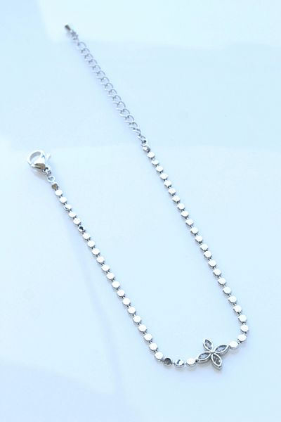Leo'Stone V.I.P Series Crushed Chain Clover Flower Model Colorfast Non-Tarnish Guaranteed Women's Steel Bracelet