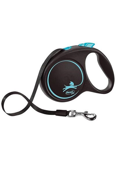 Flexi Black Series Large 5 Mt Strip Automatic Collar Blue