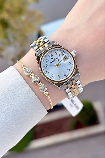 Daniel Klein Gold Gri Renk Ayarlanabilir Kordonlu 30 Mm Kadın Kol Saati ve Bi...