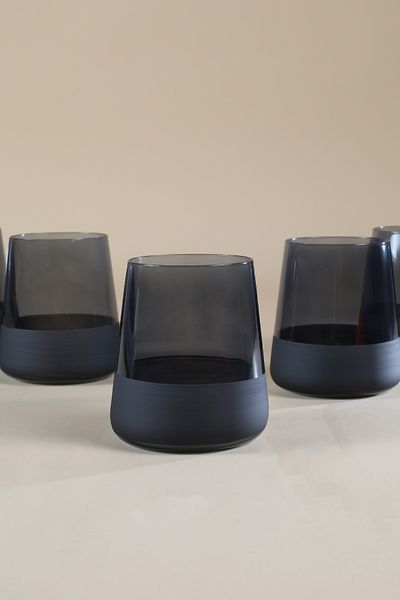 Rakle Black Matte 420 Cc 4 Grain Water Glass Set