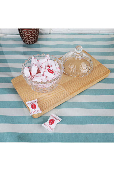 Lüks Sepeti Elvin – Kapaklı Cam Şekerlik Lokumluk Şık İkramlık