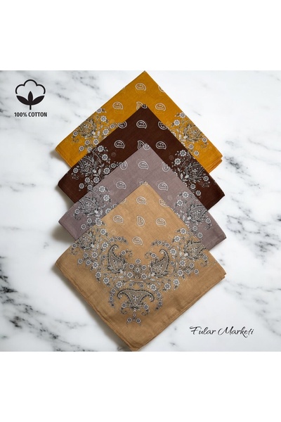 Fular Marketi 100% βαμβάκι, 4 τεμάχια, μπαντάνα με σχέδιο Crush, πλεονεκτικό πακέτο 4 τεμαχίων