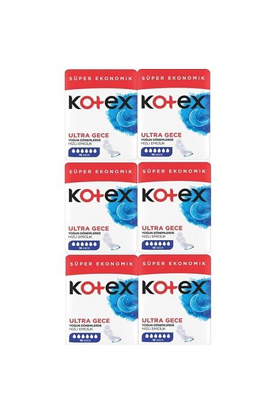 Kotex Ultra Quadro - 16 Pieces X 6 Pieces Super Eco Night Set