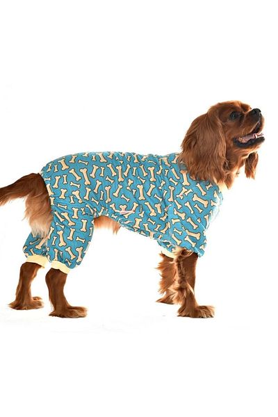 Petza Small and Medium Breed Dog Pajamas Jumpsuit - Bones - Dog Outfit