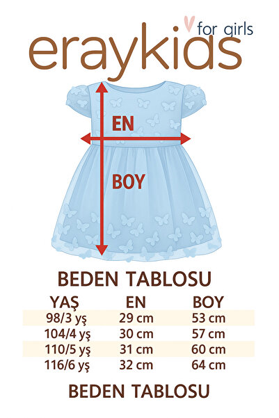 Eray Kids Çanta Hediyeli Kelebekli Kız Çocuk Abiye Elbise