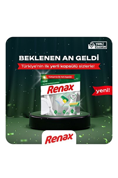 RENAX Bulaşık Makinesi Kapsülü Hepsi Bir Arada 33 Lü X 6 Adet