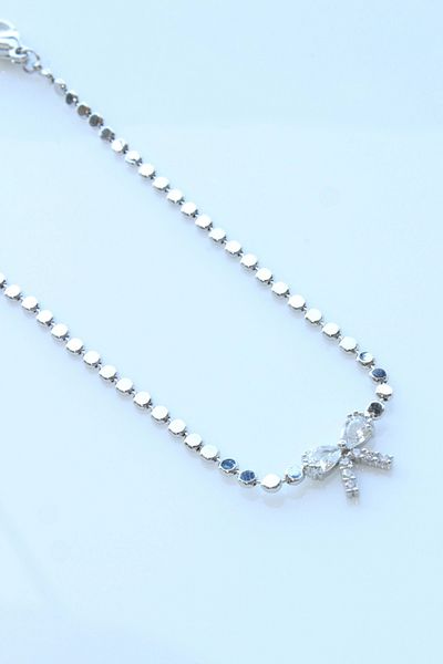 Leo'Stone New Season Crushed Chain Bow Model Colorfast and Non-Tarnish Guaranteed Women's Steel Bracelet