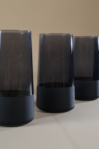 Rakle Matte Black 4Pcs Soft Drink Glass Set 520Cc