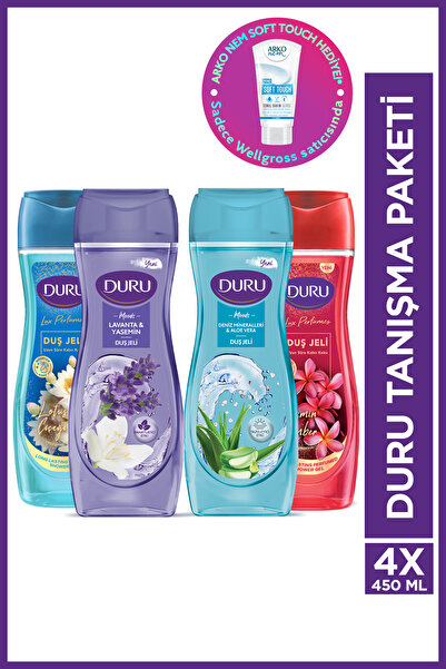 Duru Moods Deniz Mineralleri & Lavanta, Jasmin Amber, Lotus Karma Duş Jeli Seti 4x450ml
