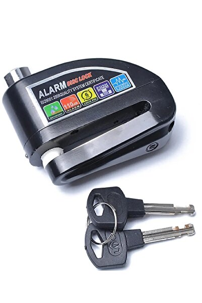 Genel Markalar 110 Db Siyah Motosiklet Alarmlı Disk Kilidi Hatırlatma Kablolu (SARI-SİYAH-YEŞİL-MAVİ-GRİ RENK)