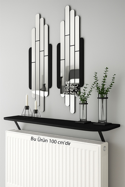 viftam Montajsız Şık Petek Üstü Uçan Raf 100 X 18 Cm Beyaz Oval Kesim