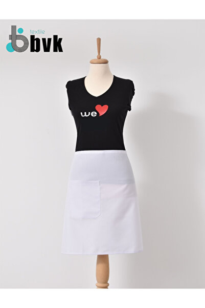 BVK GİYİM مريلة بيضاء - مريلة مربوطة الخصر - مريلة بجيوب - مريلة مقهى