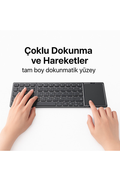 electroawm Windows İOS Android Tablet Telefon Için Taşınabilir Mini Katlanır Kablosuz Bluetooth 5.1 Klavye