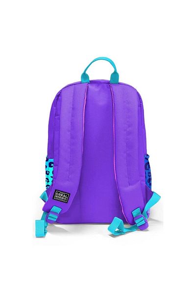 Coral High 23632 Kids Purple Leopard Patterned Four Compartment Backpack