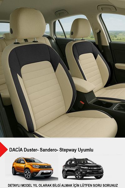 GM-DESIGN Mocha Taytüyü Car Seat Cover (Dacia Sandero-Stepway-Duster Compatible)