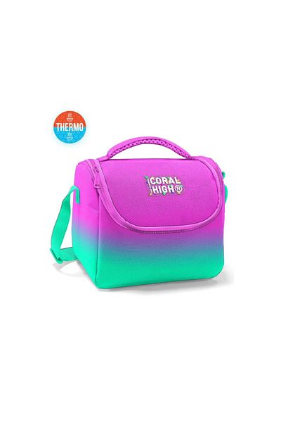 Coral High Pink Water Green Color Transition Thermo Lunch Box 11874