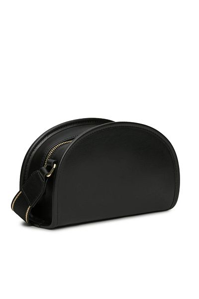 Tommy Hilfiger Women's Leather Brand Logo Zippered Daily Use Black Shoulder Bag AW0AW16774-BDS