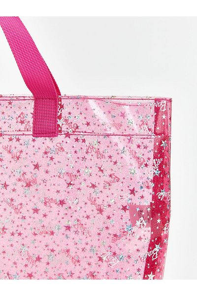 LC Waikiki LCW ACCESSORIES Τσάντα παραλίας για κορίτσια με στάμπα Barbie