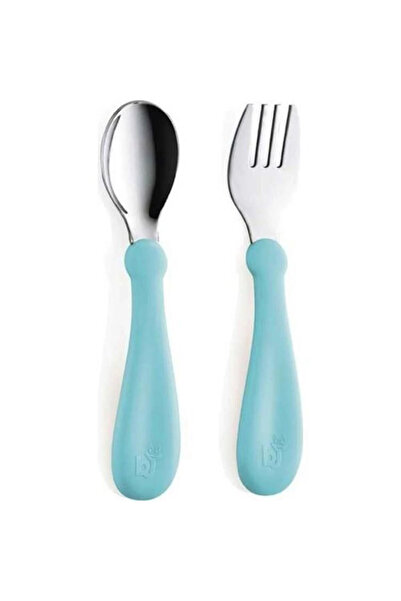 Babyjem Σετ κουταλιού πιρουνιού από ανοξείδωτο ατσάλι - τιρκουάζ