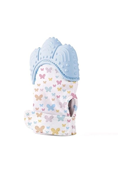 Babyjem Hışırtılı Silikon Diş Kaşıyıcı Eldiven - Mavi