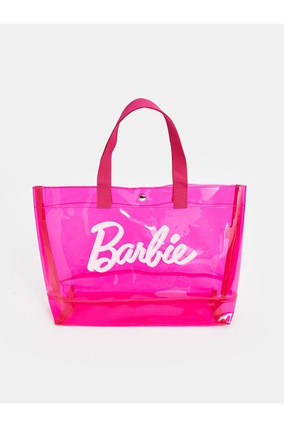 LC Waikiki Geantă de umăr pentru fete transparentă cu imprimeu Barbie