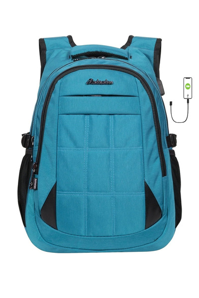Relaxion Turquoise Water Resistant Padded Daily School Backpack with Bat Back Structure and Laptop Compartment