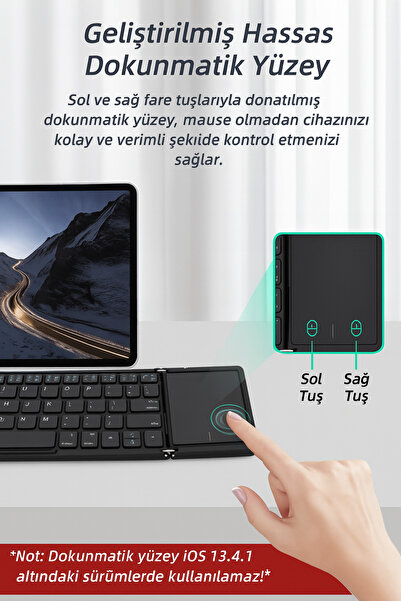 electroawm Windows İOS Android Tablet Telefon Için Taşınabilir Mini Katlanır Kablosuz Bluetooth 5.1 Klavye