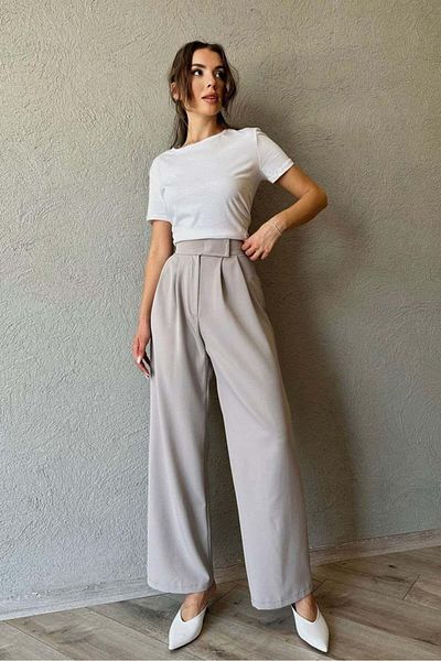 ribana Velcro Waist Palazzo Trousers