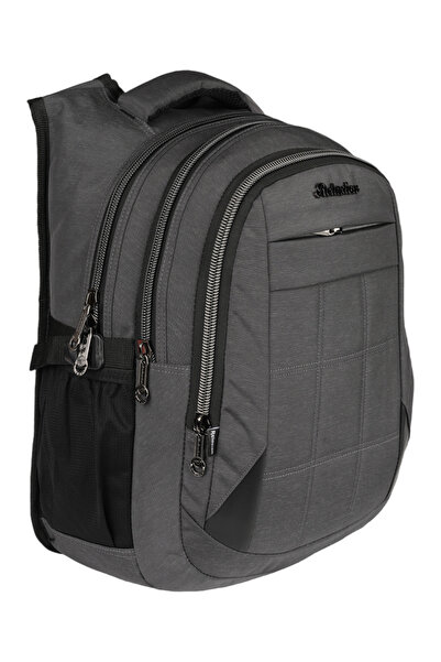 Relaxion Gray Water-Resistant Padded Daily School Backpack with Bat Back Structure and Laptop Compartment