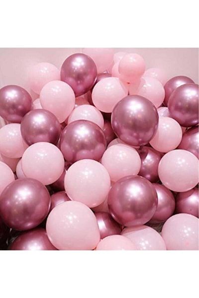 BeySüS Chrome Pink and Matte (Pastel) Pink Color 20 Balloons
