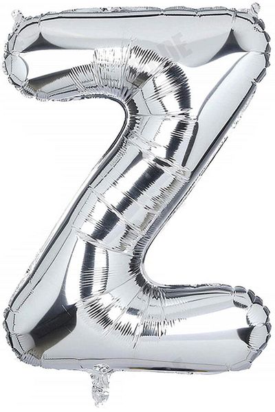 BeySüS 40 Inch Silver Z Letter Foil Balloon