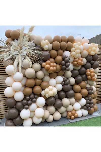 BeySüS Brown Caramel Skin And Salmon Balloon Chain 100 Pieces
