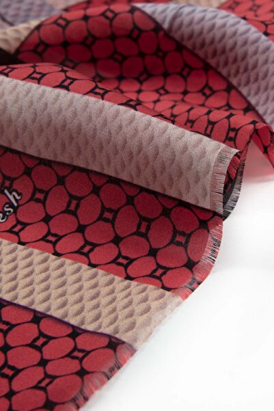 Vissona Women's Fresh Silk Shawl Red-12