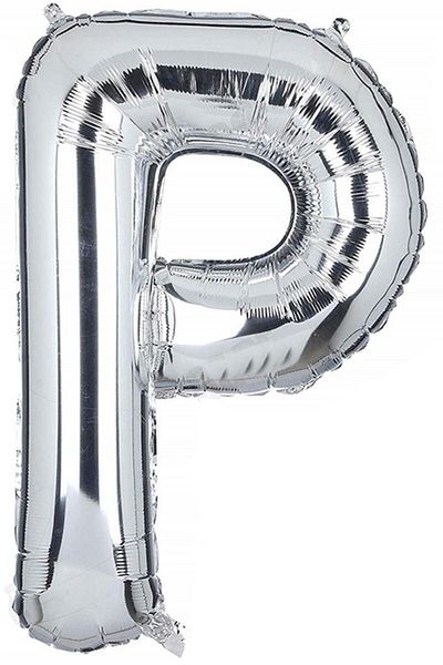 BeySüS 40 Inch Silver Color Letter Foil Balloon - Letter P